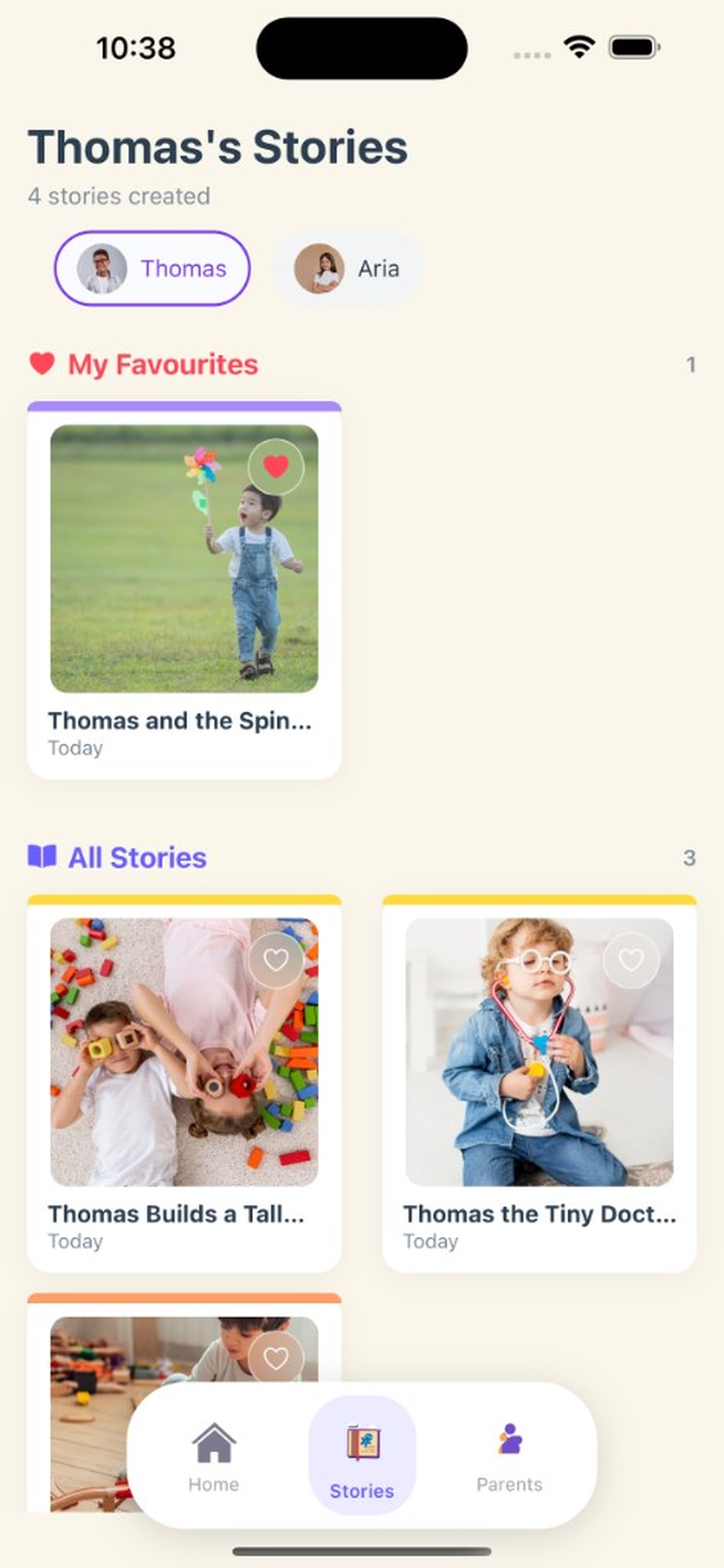 Personalized story library in Tigzi