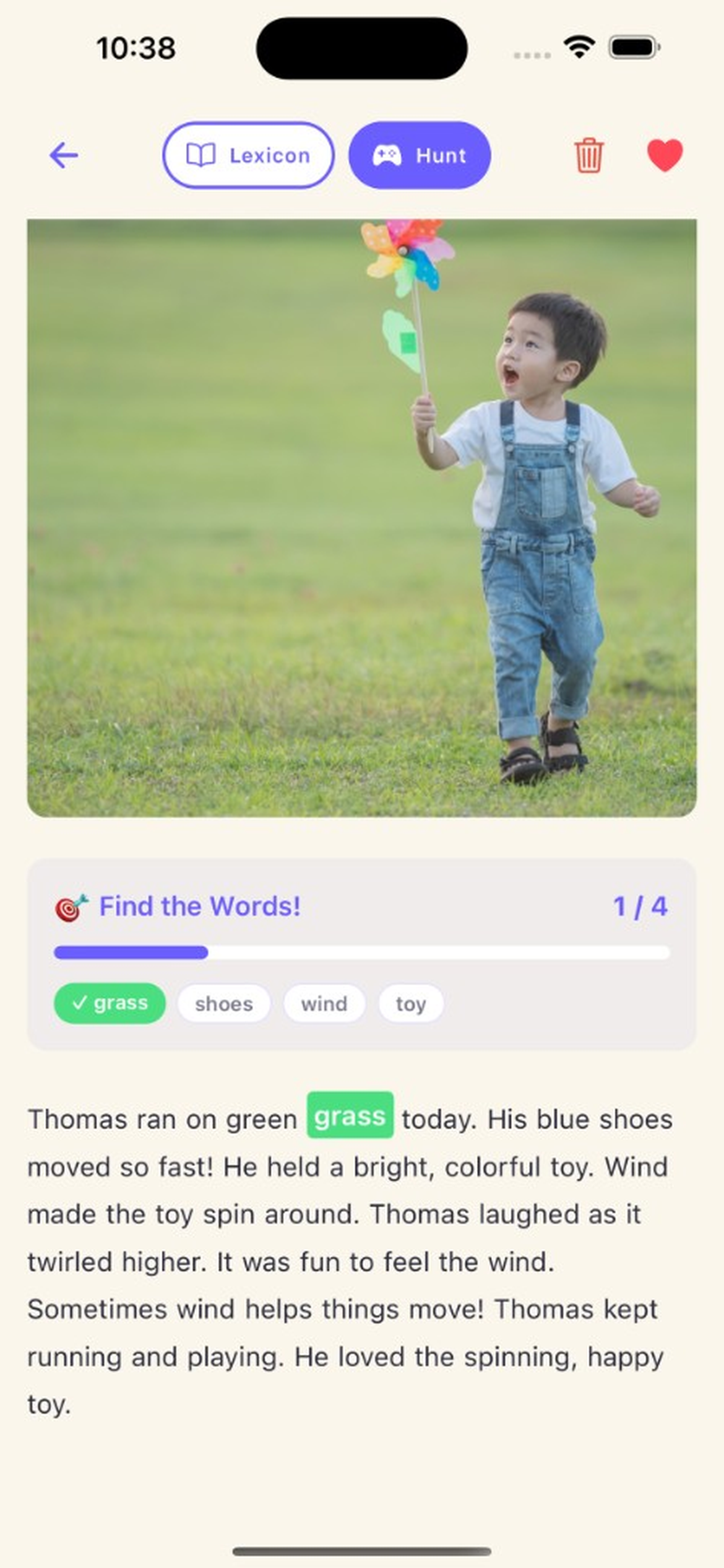 Word Hunt sight words game